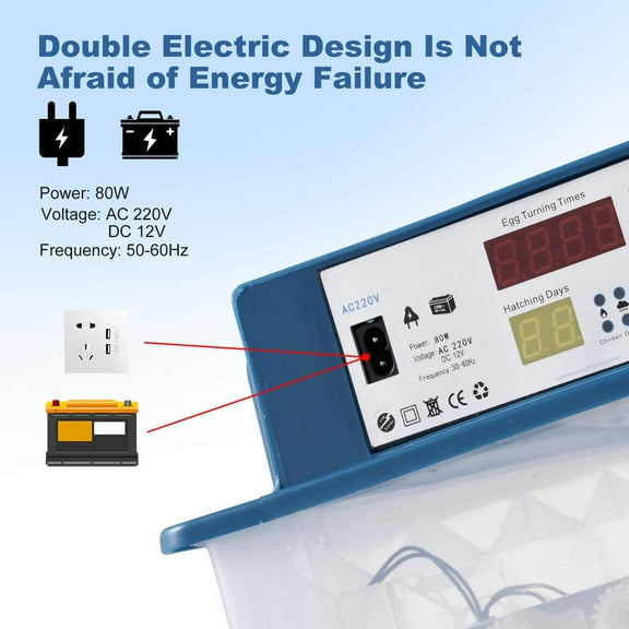 ZHON Automatic Egg Hatcher Humidity Control Egg Turning Hatcher Humidity Monitoring Poultry Hatcher Machine for Pigeons Chicken Duck Quail and Various Poultry Eggs sincere