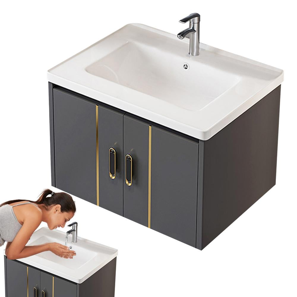 ZHON Bathroom Vanity 24 Inches Wall Mounted Vanity Floating