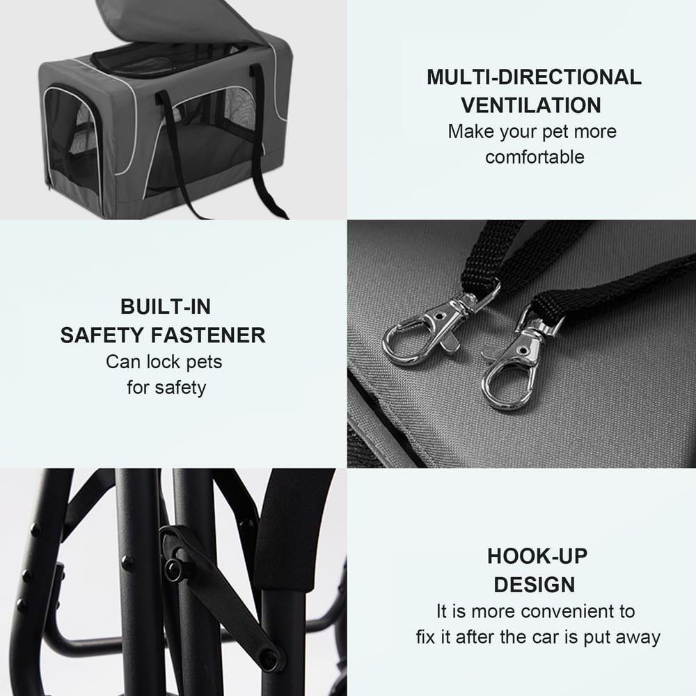 ZHON Dog Double Stroller Cat Stroller Travel Carrier Strolling Cart Cat