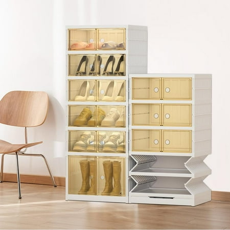 ZHON Foldable Shoe Rack 6-Tier Sneaker Storage Shoe Rack Shoe Rack Storage Cabinet Shoe Box Stackable Shoe Organizer for Garage and Bedroom everywhere