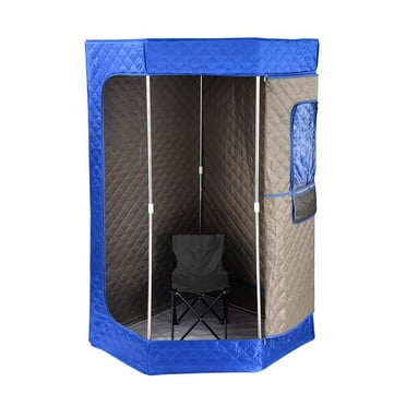 ZHON Personal Sauna for Home Pentagon Indoor Sauna Remote Control Full Body Sauna Spa with 3L 1200W Steamer Folding Chair for Home Indoor Apartment brightly