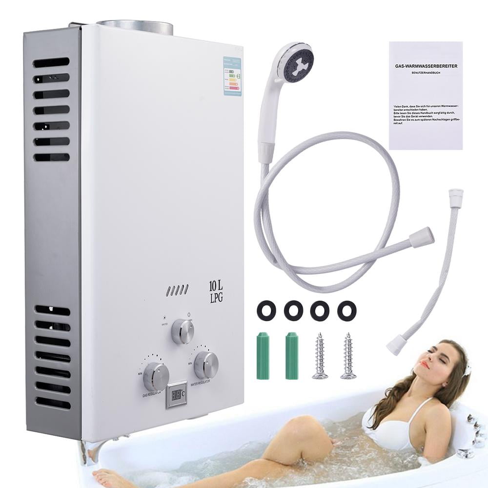 ZHON Portable Water Heater 10LLPG Propane Water Heater Tankless Water