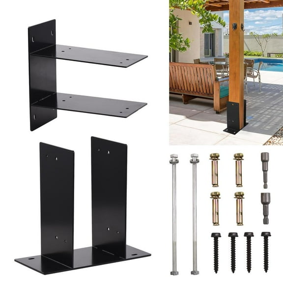 ZHON Post Base 4 X 4 Inch Actual 5.5 X 5.5 Inch Post Base for Concrete Post Base 2pcs Deck Post Brackets Post Base for Porch Railing Post Holders attractive