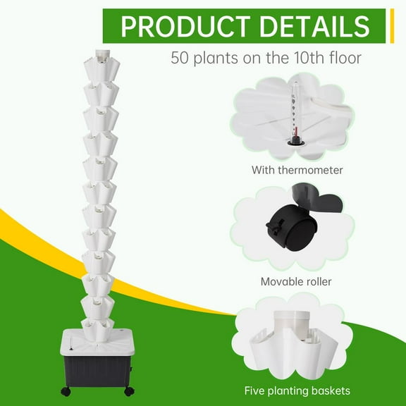 ZHON Vertical Hydroponic Planter 12-layer Hydroponic Fruit Tower Apartment Planting Tower System For Healthy Growth Standard Specifications famous