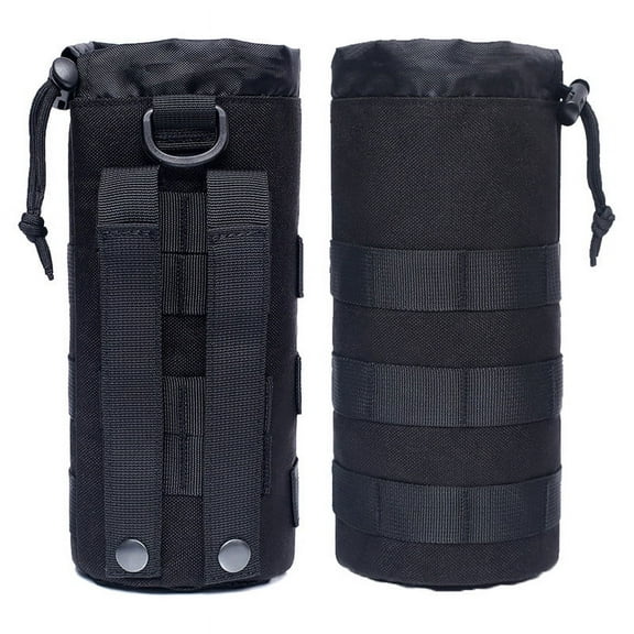 ZHONGLEFA 2 Pack Tactical Drawstring Water Bottle Pouch for Camping Climbing Hiking
