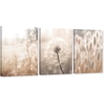 thumbnail image 1 of ZHONGYUTONG 3 Piece Dandelion Canvas Wall Art Beige Floral Picture Neutral Flower Painting Reed Grass Print for Bathroom Decor Framed (11.00" x 14.00" x 3PCS), 1 of 5