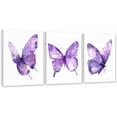 thumbnail image 1 of ZHONGYUTONG 3 Piece Purple Butterfly Canvas Wall Art Butterfly Pictures Wall Decor Watercolor Painting for Girls Room Decor Framed (11.00" x 14.00" x 3PCS), 1 of 5