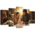 thumbnail image 1 of ZHONGYUTONG 5 Panel Christmas Canvas Wall Art Large Nativity Scene Picture Holy Family Wall Decor Christian Living Room Home Church Decor Framed (8x14inx2pcs 8x18inx2pcs 8x22inx1pcs), 1 of 4