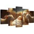 thumbnail image 1 of ZHONGYUTONG 5 Panel Christmas Canvas Wall Art Large Nativity Scene Picture Holy Family Wall Decor Christian Living Room Home Church Decor Framed (8x14inx2pcs 8x18inx2pcs 8x22inx1pcs), 1 of 4