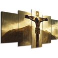 thumbnail image 1 of ZHONGYUTONG 5 Piece Christian Wall Art Jesus Pictures Set of 5 for Christ Church Dining Living Room Home Decor Cross Painting Canvas God Poster Prints Framed (10x16inx2pcs 10x20inx2pcs 10x24inx1pcs), 1 of 5