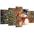 thumbnail image 1 of ZHONGYUTONG 5 Piece Christmas Wall Art Large Snowman Pictures Canvas Prints Winter Snowy Xmas Living Room Home Wall Decor Framed (12x16inx2pcs 12x24inx2pcs 12x32inx1pcs), 1 of 4
