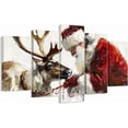 thumbnail image 1 of ZHONGYUTONG 5 Piece Christmas Wall Art Santa Claus and Reindeer Pictures Large Xmas Canvas Painting Prints Winter Holiday Home Wall Decor Framed (8x14inx2pcs 8x18inx2pcs 8x22inx1pcs), 1 of 4