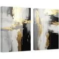 thumbnail image 1 of ZHONGYUTONG Abstract Black White & Gold Wall Decor 2 Pieces Abstract Canvas&nbsp;Art Prints Paintings Modern Artwork for Living Room Bedroom Decor (11.00" x 14.00" x 2PCS), 1 of 6