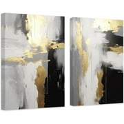 ZHONGYUTONG Abstract Black White & Gold Wall Decor 2 Pieces Abstract Canvas&nbsp;Art Prints Paintings Modern Artwork for Living Room Bedroom Decor 20.00" x 30.00" x 2PCS