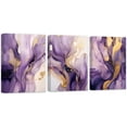 thumbnail image 1 of ZHONGYUTONG Abstract Canvas Prints Wall Art 3 Piece Purple and Gold Abstract Bathroom Pictures for Living Room Bedroom Decor Framed (11"x14"x3PCS), 1 of 6