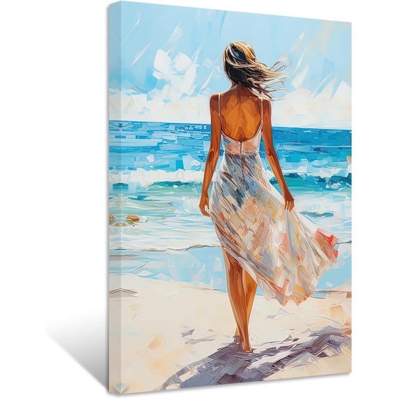 ZHONGYUTONG Abstract Girl Canvas Wall Art Elegant Woman's Back Picture Prints Modern Artwork for Girl's Room Bedroom Framed (24.00" x 36.00")