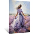 thumbnail image 1 of ZHONGYUTONG Abstract Girl Painting Prints Woman in Purple Lavender Field Canvas Pictures Elegant Artwork for Girls Room Bedroom Wall Decor Framed (20.00" x 30.00"), 1 of 5