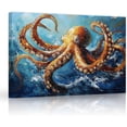 thumbnail image 1 of ZHONGYUTONG Abstract Octopus Canvas Wall Art Sea Animal Pictures Wall Decor Ocean Octopus Painting for Living Room Bathroom Decor Framed (12.00" x 18.00"), 1 of 5