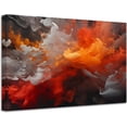 thumbnail image 1 of ZHONGYUTONG Abstract Wall Decor Gray and Red Painting Prints Abstract Ink Texture Canvas Picture Modern Home Decor Artwork Framed (20.00" x 30.00"), 1 of 6