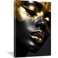 thumbnail image 1 of ZHONGYUTONG African American Canvas Wall Art Black Gold Woman Face Painting Prints Abstract Portrait Pictures for Black Girl Room Bedroom Decor (16.00" x 24.00"), 1 of 6