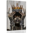 thumbnail image 1 of ZHONGYUTONG African American Canvas Wall Art Orange Queen Picture Black Women Painting Wall Decor Afro Girl Fashion Art Prints Bedroom Home Decor Framed (12.00" x 18.00"), 1 of 5