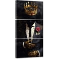 thumbnail image 1 of ZHONGYUTONG African American Wall Art 3 Piece Black Man Pictures Gold Crown Paintings Afro King Canvas Print for Living Room Bedroom Home Office Framed (11.00" x 14.00" x 3PCS), 1 of 6