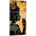 thumbnail image 1 of ZHONGYUTONG African American Wall Art 3 Piece Black Women Pictures Gold Crown Paintings Music Queen Canvas Print for Living Room Home Office Framed (11.00" x 14.00" x 3PCS), 1 of 6
