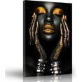 thumbnail image 1 of ZHONGYUTONG African American Wall Art Black Girl Canvas Print Fashion Black Women Pictures Modern Artwork for Living Room Decor Framed (12.00" x 18.00"), 1 of 5