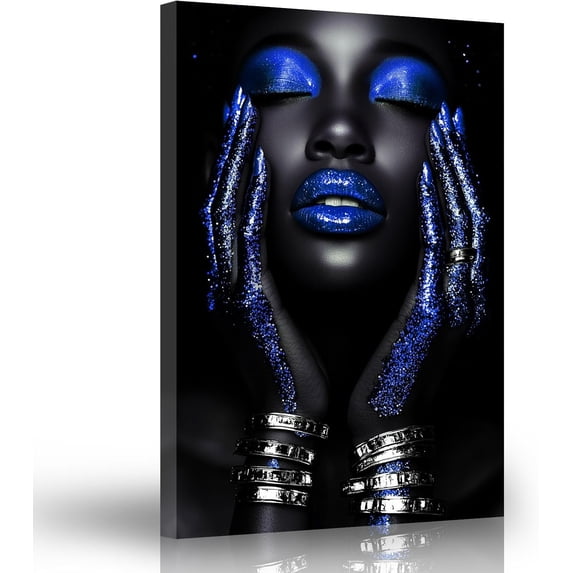 ZHONGYUTONG African American Wall Art Black Girl Canvas Print Fashion Black Women Pictures Modern Artwork for Living Room Decor Framed (28.00" x 42.00")