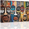 thumbnail image 1 of ZHONGYUTONG African Masks Wall Art Vintage Tribal Painting Black Art Prints African Traditional Culture Canvas Afro Ethnic Pictures African American Wall Decor Framed (24.00" x 36.00"), 1 of 4