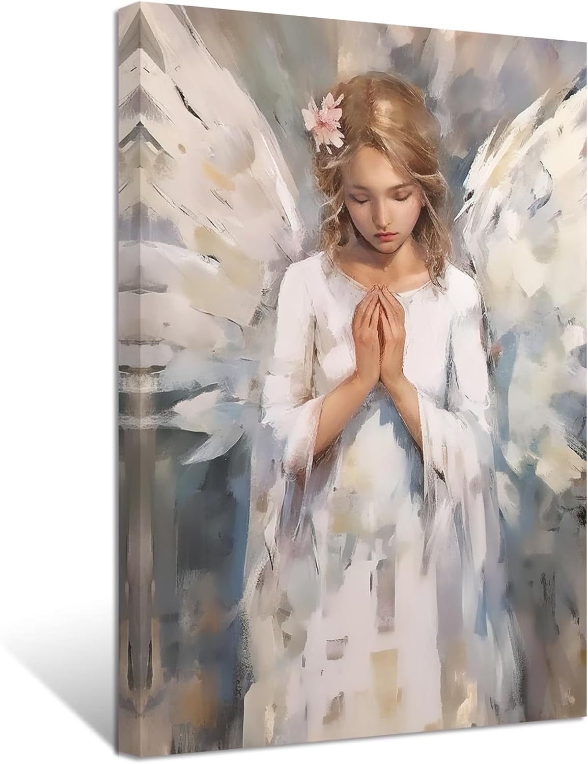 ZHONGYUTONG Angel Canvas Wall Art Angel Wing Painting Prints Elegant Girls Picture Abstract Vintage Artwork for Living Room Home Decor Framed (28.00" x 42.00")