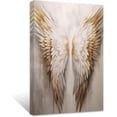 thumbnail image 1 of ZHONGYUTONG Angel Wings Canvas Wall Art White Gold Wings Picture Prints Angel Wings Painting Abstract Artwork for Living Room Bedroom Decor Framed (12.00" x 18.00"), 1 of 5