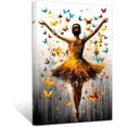 thumbnail image 1 of ZHONGYUTONG Ballet Girl Canvas Wall Art Black Woman with Butterfly Painting Prints Abstract Colorful Elegant Artwork for Girls Bedroom Framed (28.00" x 42.00"), 1 of 6