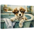 thumbnail image 1 of ZHONGYUTONG Bathroom Decor Cute Dog with Bath Towel Wall Art Funny Animal in Bathtub Farmhouse Picture Puppy Canvas Prints for Washroom Restroom (12.00" x 18.00"), 1 of 6