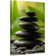 thumbnail image 1 of ZHONGYUTONG Bathroom Zen Canvas Wall Art Zen Stones Picture Print Meditation Spiritual Painting Pebble Artwork for Yoga Decor Framed (12.00" x 18.00"), 1 of 5