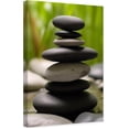 thumbnail image 1 of ZHONGYUTONG Bathroom Zen Canvas Wall Art Zen Stones Picture Print Meditation Spiritual Painting Pebble Artwork for Yoga Decor Framed (12.00" x 18.00"), 1 of 5