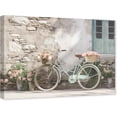thumbnail image 1 of ZHONGYUTONG Bicycle Canvas Wall Art Farmhouse Bike Picture Teal Bike Blooming Flower Painting for Farm Living Room Decor Framed (12.00" x 18.00"), 1 of 5