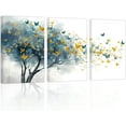 thumbnail image 1 of ZHONGYUTONG Big Tree Canvas Wall Art 3 Pieces Colorful Butterfly on Tree Picture Prints Abstract Paintings for Modern Living Room Bedroom Decor Framed (24.00" x 36.00" x 3PCS), 1 of 6