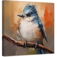 thumbnail image 1 of ZHONGYUTONG Bird Canvas Wall Art Blue White Bird Pictures Sparrow on Tree Branch Painting Animal Artwork for Bathroom Decor Framed (18.00" x 18.00"), 1 of 5