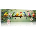 thumbnail image 1 of ZHONGYUTONG Bird Canvas Wall Art Colorful Birds on Branch Pictures for Wall Sparrow Artwork Print for Living Room Bedroom Decor Framed (12.00" x 36.00"), 1 of 5