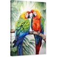 thumbnail image 1 of ZHONGYUTONG Bird Wall Art Colorful Parrot Canvas Tropical Rain Forest Animal Picture Print Macaw Painting for Bathroom Decor Framed (12.00" x 18.00"), 1 of 5