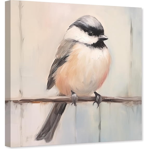 ZHONGYUTONG Birds Wall Art Animal Canvas Black White Bird Painting Abstract Birds on Tree Branch Pictures for Bedroom Decor Framed (20.00" x 20.00")