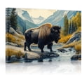 thumbnail image 1 of ZHONGYUTONG Bison Canvas Wall Art American Buffalo Pictures Wall Decor Wilderness Animal Painting Print for Living Room Decor Framed (12.00" x 18.00"), 1 of 5