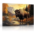 thumbnail image 1 of ZHONGYUTONG Bison Canvas Wall Art American Buffalo Pictures Wall Decor Wilderness Animal Painting Print for Living Room Decor Framed (16.00" x 24.00"), 1 of 5