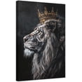 thumbnail image 1 of ZHONGYUTONG Black African Wall Art Gold Crown Wall Decor King Lion Picture Animal Canvas Prints Afro Artwork for Home Office Living Room Decoration Framed (12.00" x 18.00"), 1 of 5