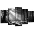 thumbnail image 1 of ZHONGYUTONG Black and White Forest Wall Art 5 Pieces Forest Sunshine Tree Painting Nature Landscape Canvas Prints for Living Room Office Bedroom Framed (8"x14"x2 8"x18"x2 8"x22"x1), 1 of 6