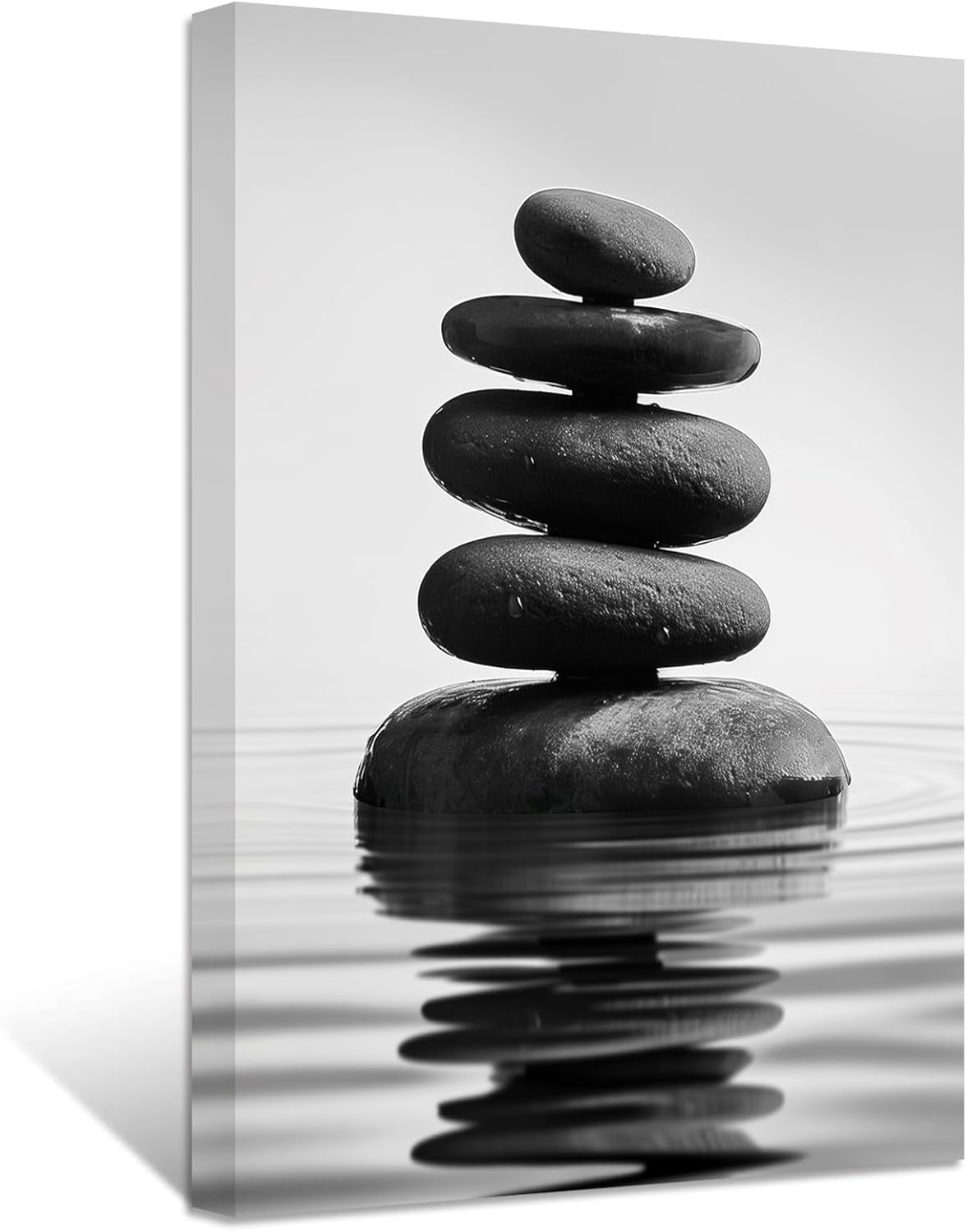 ZHONGYUTONG Black and White Zen Wall Art Stones on Water Pictures SPA ...
