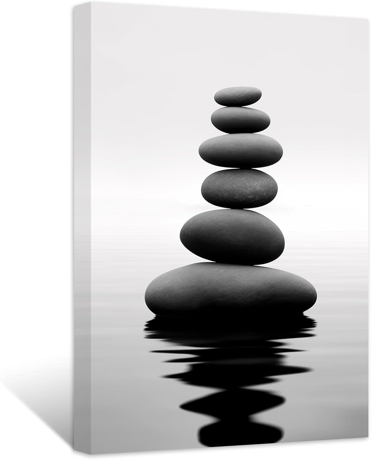 ZHONGYUTONG Black and White Zen Wall Art Stones on Water Pictures SPA ...