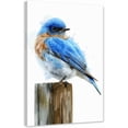thumbnail image 1 of ZHONGYUTONG Blue Bird Wall Art Canvas Bird Pictures Wall Decor White and Blue Sparrow Painting for Bathroom Bedroom Decor Framed (12.00" x 18.00"), 1 of 5