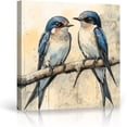 thumbnail image 1 of ZHONGYUTONG Blue Bird Wall Art Canvas Prints Birds on Tree Pictures Wall Decor Animal Artwork Painting for Bedroom Bathroom Decor Framed (28.00" x 28.00"), 1 of 5